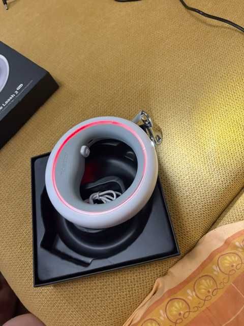 Кучешки нашийник Xiaomi MoeStar UFO 2 Plus Retractable Ring Leash Grey, Макс. 30 кг, 3 метра еластично въже с ключалка, 950N напрежение, LED фенерче