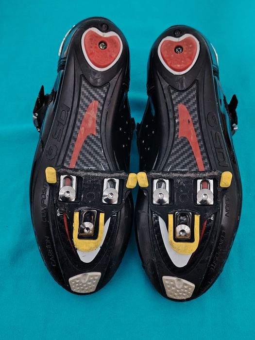 SIDI Spider SRS Carbon adidași ciclism, plăcuțe pentru șosea, mărimea 42, interior 26 cm.