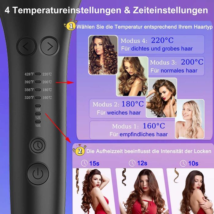 Автоматична маша за къдрици BUJIYI Curling Iron,Гаранция