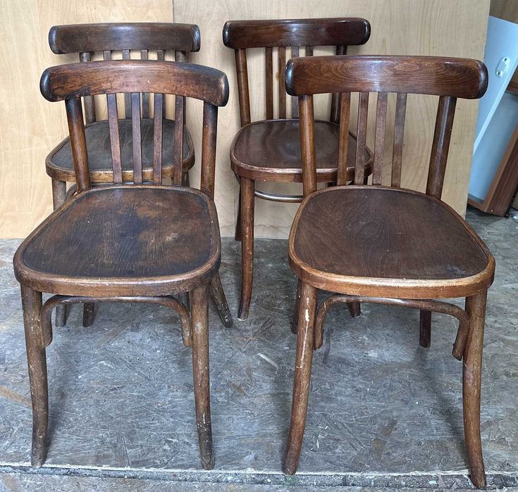 8 buc Scaun Vintage Stil Thonet cu Spatar curbat; Scaun din Lemn
