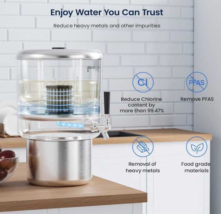 Филтър за вода GLACIER FRESH 2.25G – неръждаема стомана