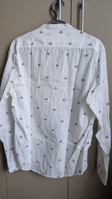 Cămașă albă bumbac cu imprimeu biciclete