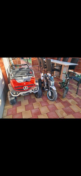 Masinuta Mercedes Unimog +Motocicleta  electrica