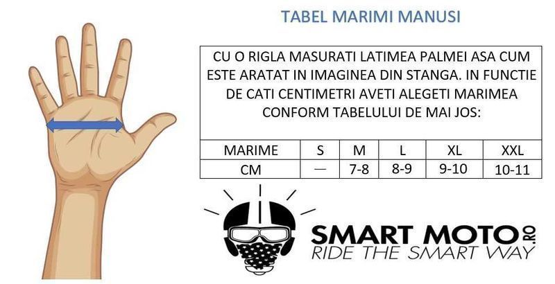 Manusi moto, manusi ATV de vara din textil + protectii + touchscreen
