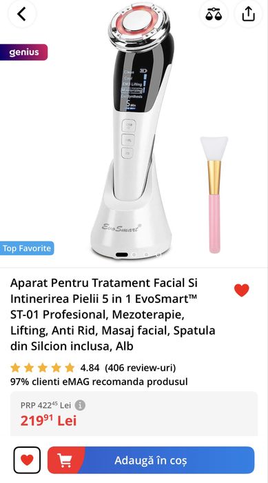 Aparat pentru tratament facial si intinerirea pielii 5 in 1 EvoSmart