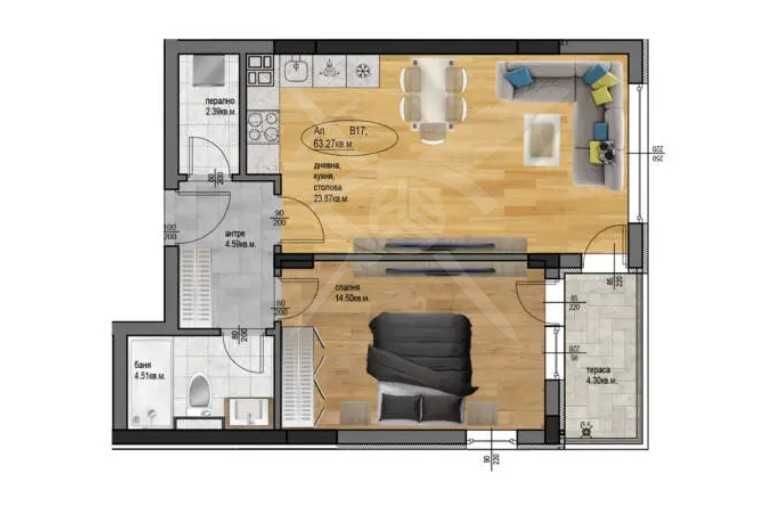 Двустаен апартамент Остромила 199-14844