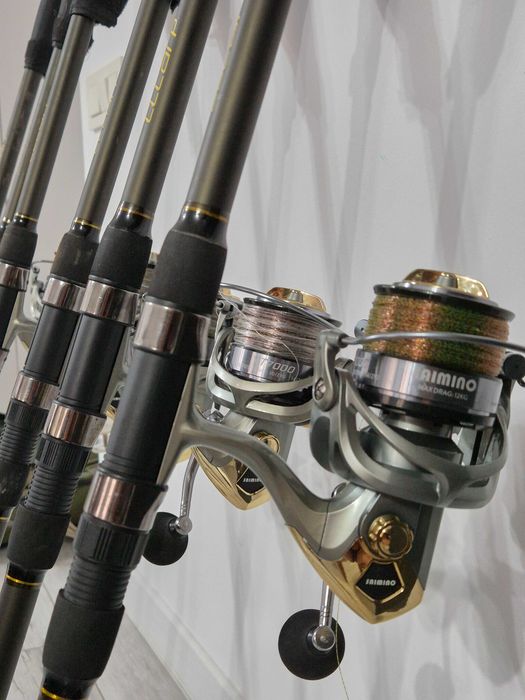 Set Pescuit Crap/Râu: Lansetă FL Strong River 3.30m (3.5lbs) + Mulinetă Saimino YT7000 (cu fir monofilament)