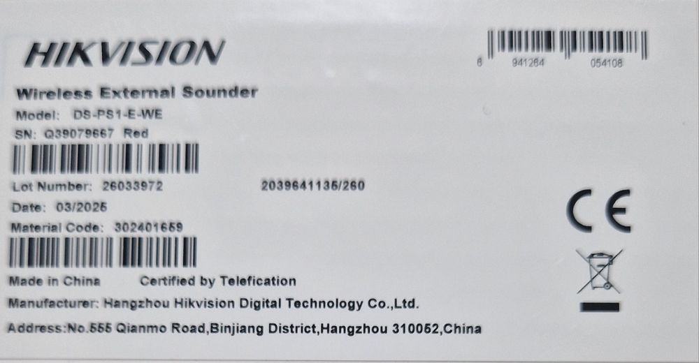 Wireless external sounder HIKVISION