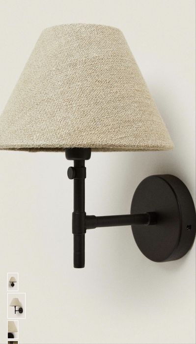Лампа/Стенен аплик с ленен абажур 2 бр.
