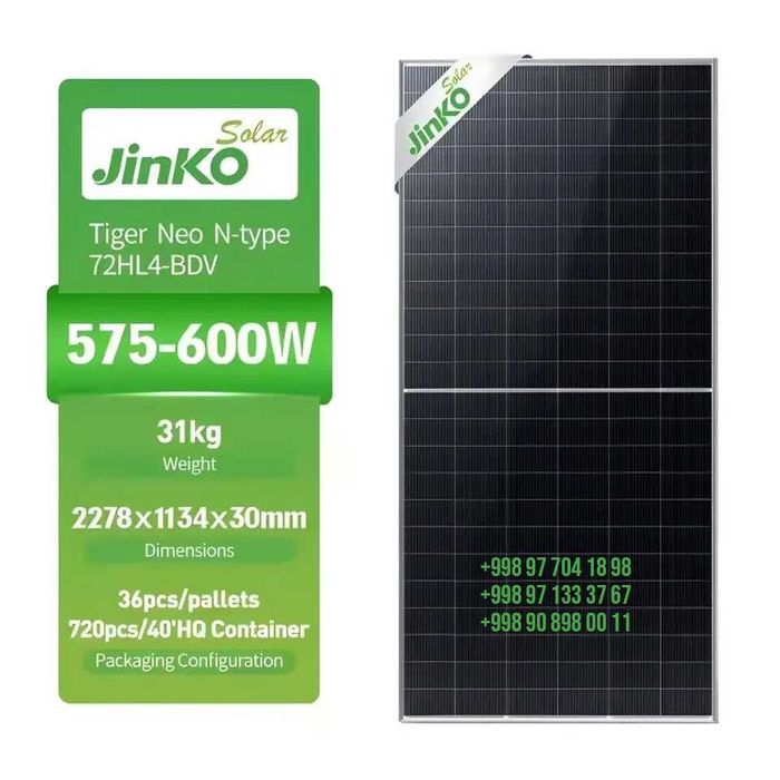 Quyosh panel Wingo 560w | Солнечные панели Jinko 585w 590w 620w