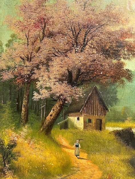 SUPERB! Tablou f vechi, SEC XIX 70x55cm+R ulei/panza semnat datat 1882