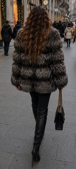 Vand haina de blana naturala 100% superba din vulpe( Silver Fox)autentica de o calitate  superioara deosebita si moderna. Sistem de închidere dasco.