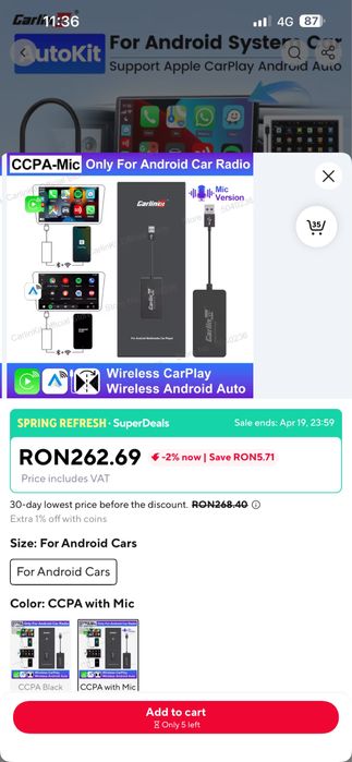 Adaptor / dongle carplay sau android auto