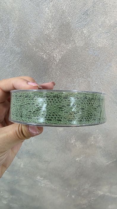 Dantela macrame verde Floro