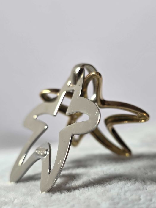 Set Pandantive Steluță din Aur Bicolor 14K cu Pietre Strălucitoare