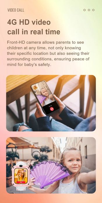 Детски смарт часовник Nubki K39 4G Камера Видео разговор Крачки