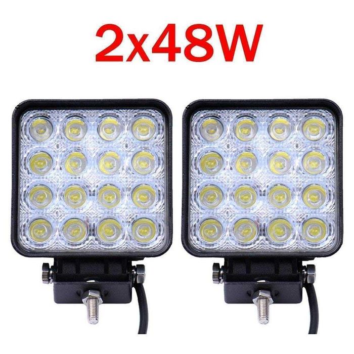 Set 2 proiectoare LED 48W Spot 12v AUTO offroad atv moto scuter 65 LEI
