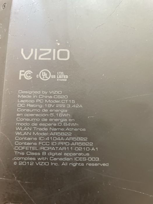 Продам Ноутбук Vizio