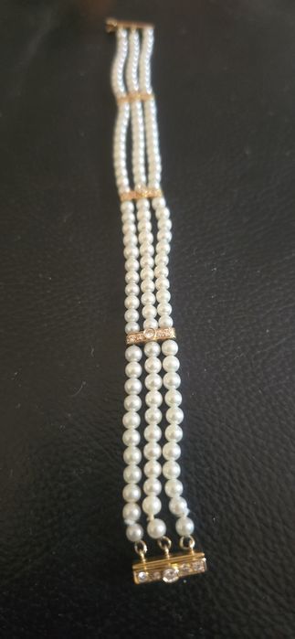 Brățară aur perle si diamante naturale okazie