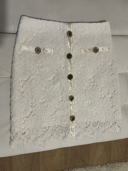 Комплект риза с къдри и пола Caramella Fashion