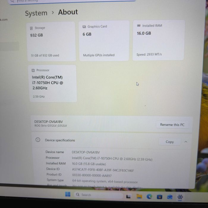 ASUS ROG Strix i7 / 16GB / SSD 1TB NVMe / Baterie Nouă
