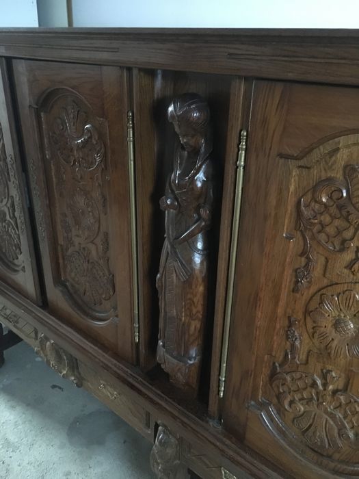 Vand comoda mare lemn -masiv stejar