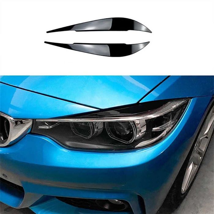 Set 2 Pleoape Faruri Far BMW Seria 4 F32 F33 F36 F82 F83, Negru Lucios