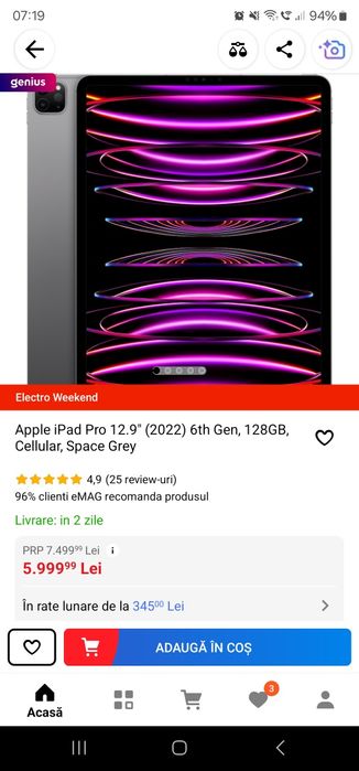 Ipad 12.9 Pro 128 GB sigilat