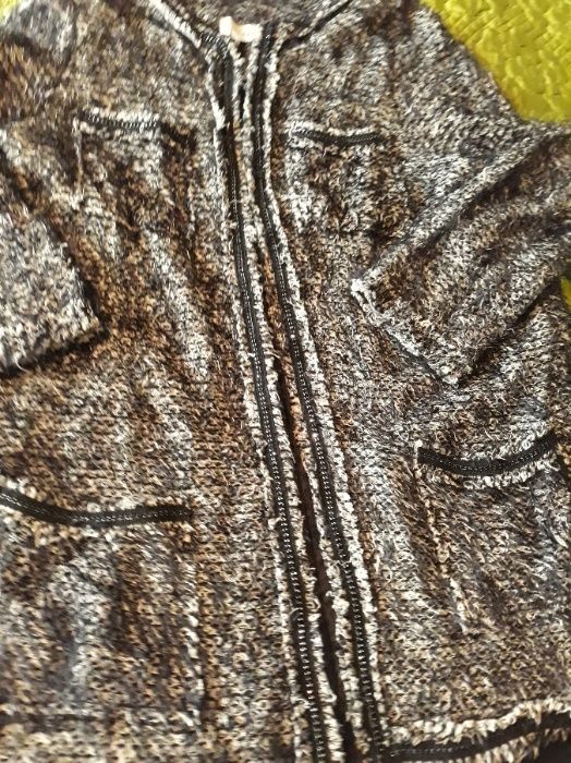 ЗАРА Пухеста  Жилетка черно/бяла