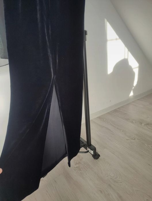 Rochie lunga de catifea cu blazer