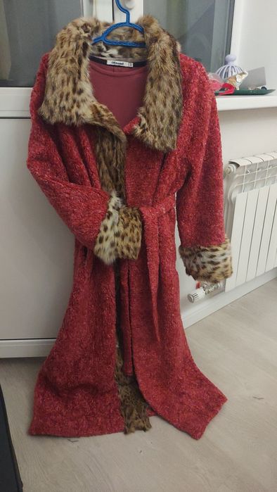 Шуба шерпа рысь натуральная красная
