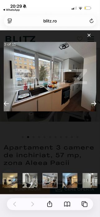 Apartament 3 camere de inchiriat, 57 mp, zona Aleea Pacii
