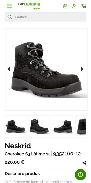 Ghete premium piele S3 SRC de la Neskrid Cherokee gen Uvex marimea 47