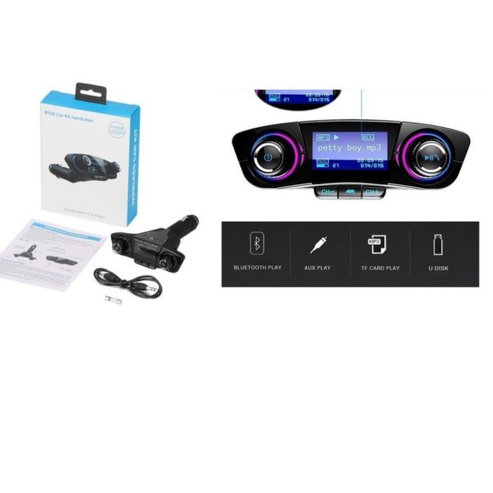 Трансмитер с дисплей, Bluetooth, USB, MP3 и FM за автомобил