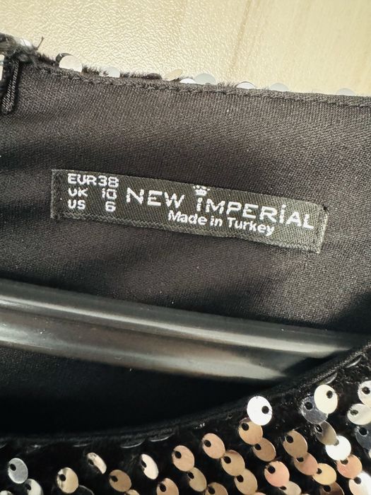 Кожена рокля с пайети