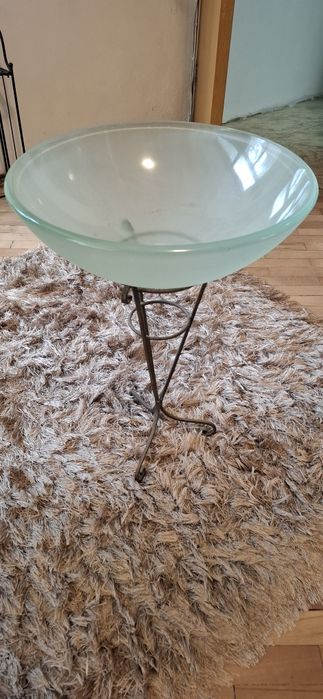 Мивка купа стъкло матово зелено