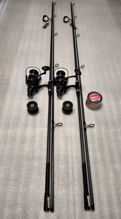 SET 2 Lansete FL LEGEND CARP 3.60 m 3.75 Lbs 2seg + 2 Mulinete DP7000
