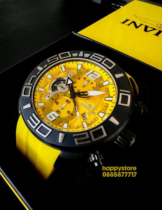 часовник INVICTA Pro Diver Yellow 50 mm, Инвикта нов