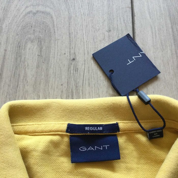 НОВА оригинална жълта памучна поло тениска с яка GANT размер L от САЩ