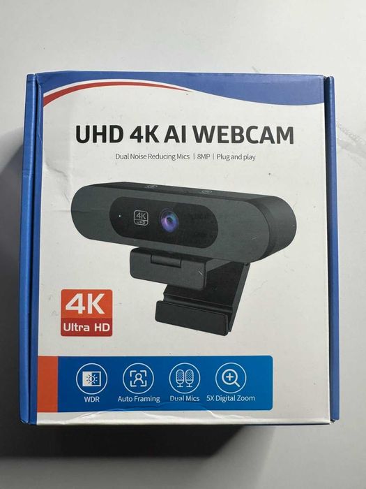 TOALLIN 4K уеб камера с WDR, AI автоматично кадриране, 5X увеличение