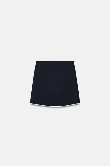 Черна пола с бежов кант Zara