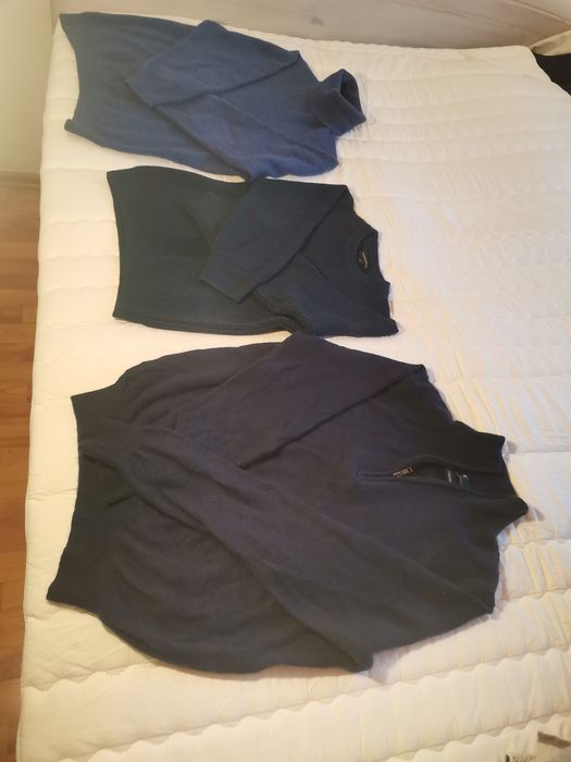 Pulovere S M lana merino casmir barbatesti