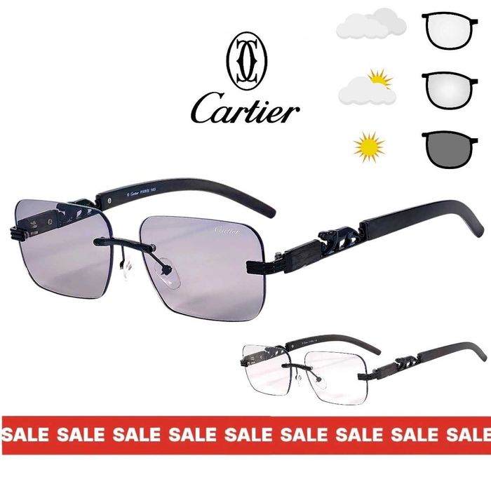 Cartier THE I  2027 Унисекс слънчеви очила фотохромни затъмняващи се стъкла до 40% при слънце