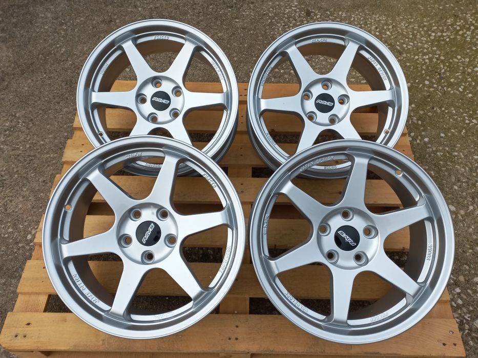 16"Rays T37 Volk Racing Silver 5х114.3 Чисто Нови 7.0ж ет35 Honda Mitsubushi Toyota Nissan Renault Subaru