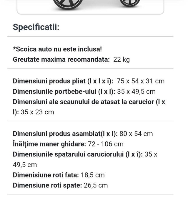 Carucior copii sport ABC