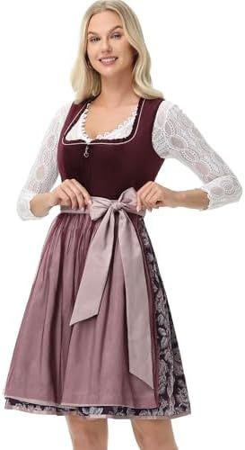 Rochie Dirndl Midi Catifea Elegantă Tradițională – Roșie Închisă Mărimea 44