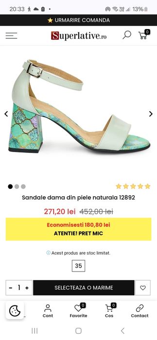 Sandale superlative piele nr 37