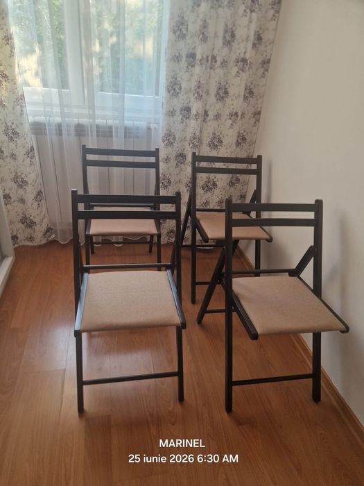 Scaun bucatarie / living pliant Igor, tapitat, lemn + stofa