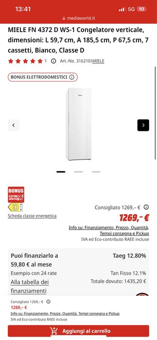 MIELE Congelator NOU