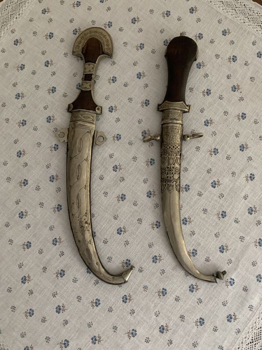 2 бр. марокански ръчна изработка ками кинджали ханджари остриета кукри